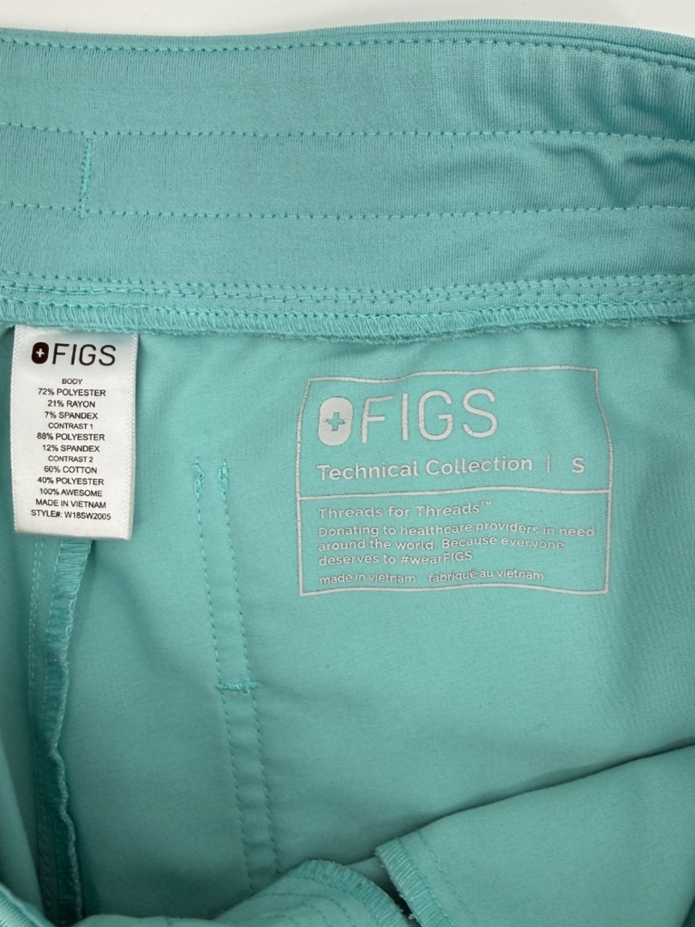 FIGS Technical Collection Scrub Set Teal V-Neck Top Jogger Pants Nurse Women S - Picture 8 of 10